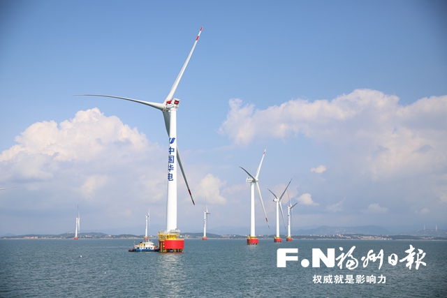 福清海壇海峽海上風(fēng)電項(xiàng)目46臺(tái)風(fēng)機(jī)全部吊裝完成